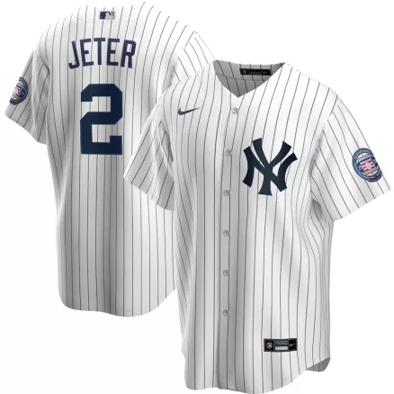 Derek Jeter New York Yankees 2020 Hall of Fame Induction Home Replica Player Name Jersey - White/Navy - uafactory
