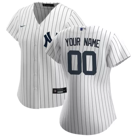Women's New York Yankees Nike White Navy 2020 Home Replica Custom Jersey - uafactory