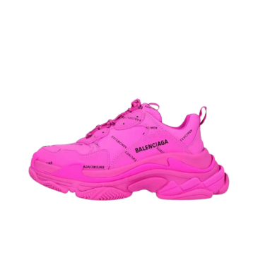 Balenciaga Allover Logo Triple S Sneaker "Pink" - 524039W2FA15210