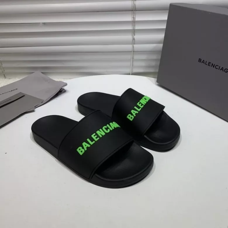 Balenciaga Piscine Slide Sandals Black / Green - uafactory