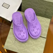Gucci Women's platform perforated G sandal Purple - uafactory