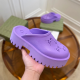 Gucci Women's platform perforated G sandal Purple
