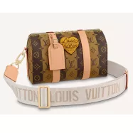 Louis Vuitton City Keepall Bag Monogram Stripes Brown Coated Canvas - uafactory