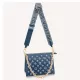 Louis Vuitton Coussin PM Handbag Navy Blue Denim-Printed Lambskin