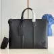 Louis Vuitton Lock It Tote Bag Black Grained Calf Cowhide Leather