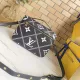 Louis Vuitton Pochette Metis Bag Black Embroidered Embossed Supple Grained Cowhide