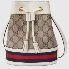 Gucci Ophidia Mini GG Bucket Bag Beige Ebony GG Supreme Canvas