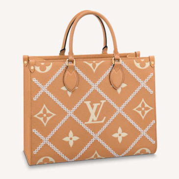 Louis Vuitton OnTheGo MM Tote Bag Arizona Embossed Supple Grained Cowhide