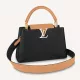 Louis Vuitton Capucines MM Handbag Black Gold Arizona Taurillon Leather