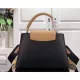 Louis Vuitton Capucines MM Handbag Black Gold Arizona Taurillon Leather - uafactory