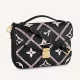 Louis Vuitton Pochette Metis Bag Black Embroidered Embossed Supple Grained Cowhide - uafactory