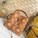 Louis Vuitton NéoNoé MM Bucket Bag Orange Embroidered Embossed Grained Cowhide