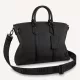Louis Vuitton Lock It Tote Bag Black Grained Calf Cowhide Leather - uafactory