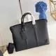Louis Vuitton Lock It Tote Bag Black Grained Calf Cowhide Leather - uafactory