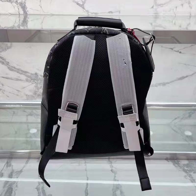Louis Vuitton Backpack Multipocket Black Monogram Denim Taurillon Cowhide Leather