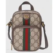 Gucci Ophidia Mini Bag Beige Ebony GG Supreme Canvas Double G - uafactory