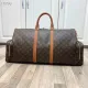 Louis Vuitton Keepall Trio Pocket Travel Bag Brown Monogram Canvas - uafactory