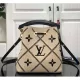 Louis Vuitton NéoNoé MM Bucket Bag Beige Embroidered Embossed Grained Cowhide