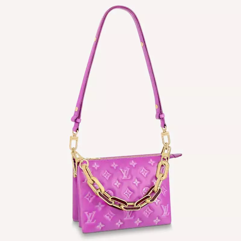 Louis Vuitton Coussin BB Handbag Orchidee Purple Monogram Embossed Puffy Lambskin - uafactory
