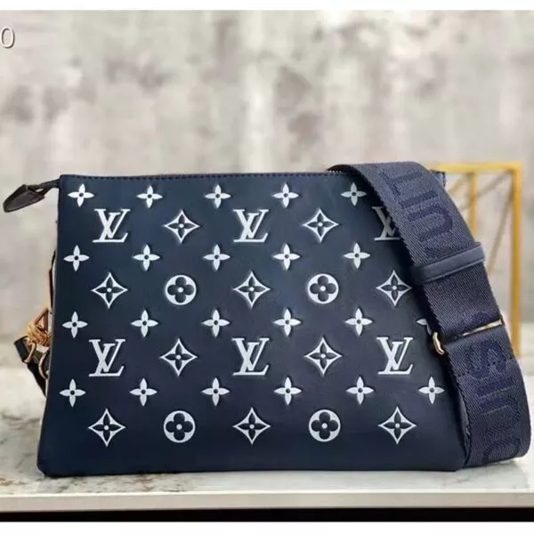 Louis Vuitton Coussin PM Handbag Navy Blue Denim-Printed Lambskin - uafactory