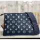 Louis Vuitton Coussin PM Handbag Navy Blue Denim-Printed Lambskin