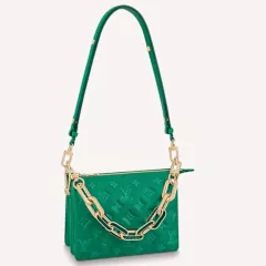 Louis Vuitton Coussin BB Handbag Emerald Monogram Embossed Puffy Lambskin - uafactory