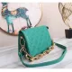 Louis Vuitton Coussin BB Handbag Emerald Monogram Embossed Puffy Lambskin