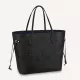 Louis Vuitton Neverfull MM Tote Black Embossed Cowhide Leather - uafactory