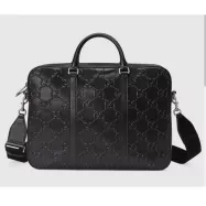 Gucci GG Embossed Briefcase Bag Black GG Embossed Leather - uafactory