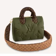 Louis Vuitton Speedy Bandoulière 25 Handbag Green Econyl Mini Monogram Canvas - uafactory
