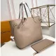 Louis Vuitton Neverfull MM Tote Beige Embossed Cowhide Leather - uafactory