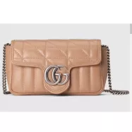 Gucci Mini Bag GG Marmont Beige Double G Matelassé Leather - uafactory