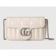 Gucci Mini Bag GG Marmont White Double G Matelassé Leather - uafactory