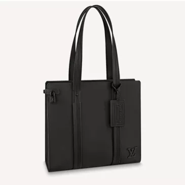 Louis Vuitton Aerogram Tote Black Grained Calf Cowhide Leather