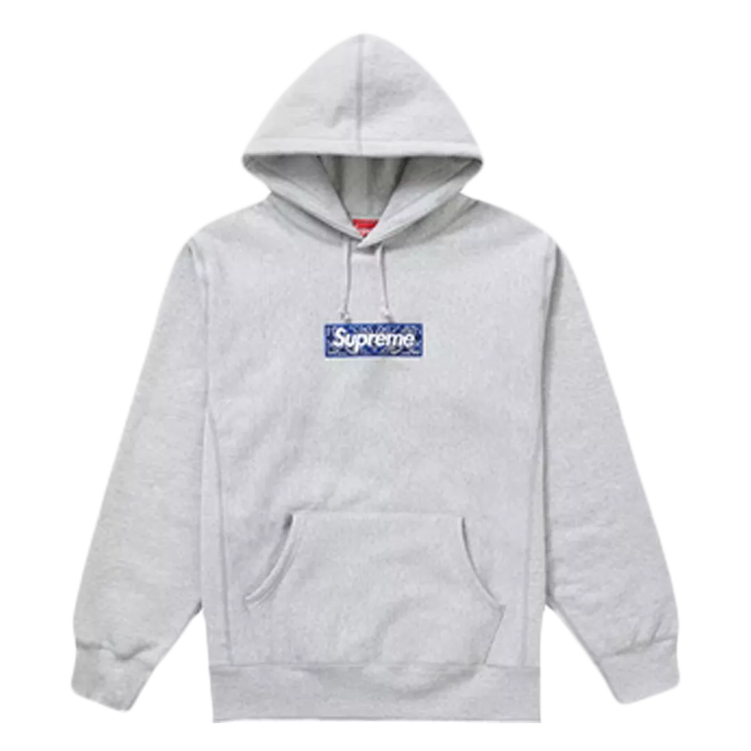 Supreme Bandana Box Logo Hooded Sweatshirt "Heather Grey" - uafactory