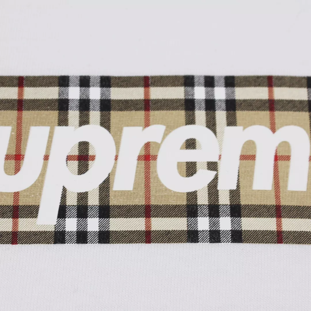 Supreme Burberry Box Logo Tee White | uafactory