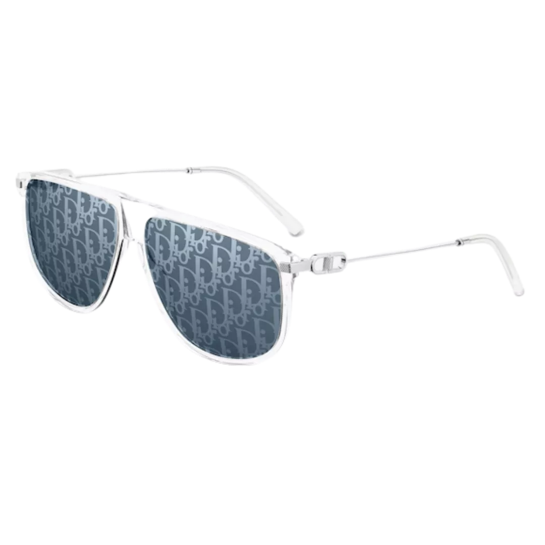 DIORCrystal-Tone Rectangular Sunglasses with Dior Oblique Motif - uafactory