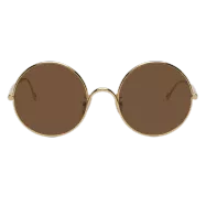 LOEWE Gold Metal Frame Round Sunglasses Round metal- - uafactory
