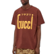 Gucci '1921 Gucci' Logo T-Shirt in Brown