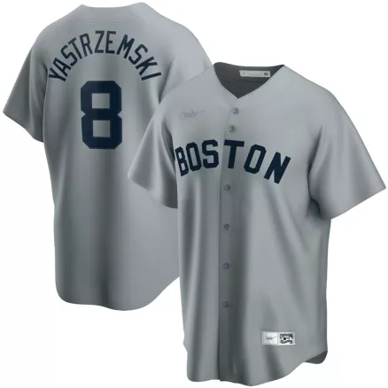 Men's Boston Red Sox Carl Yastrzemski #8 Nike Gray Road Cooperstown Collection Player Jersey - uafactory