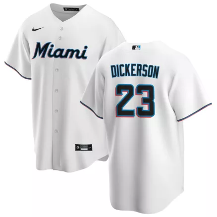 Men's Miami Marlins Corey Dickerson #23 Nike White Home 2020 Replica Jersey - uafactory