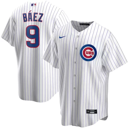 Men's Chicago Cubs Javier Baez #9 Nike White Home Player Jersey - uafactory