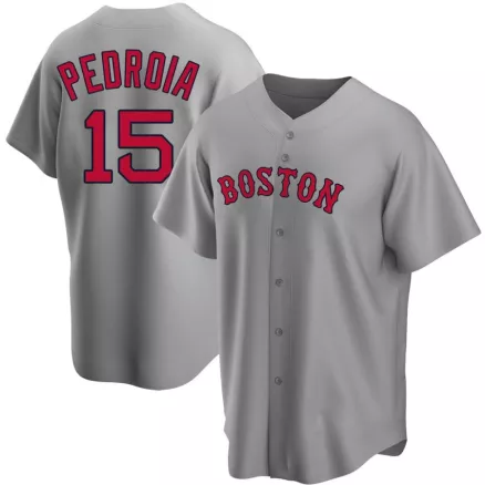 Men's Boston Red Sox Dustin Pedroia #15 Nike Gray Road 2020 Replica Jersey - uafactory