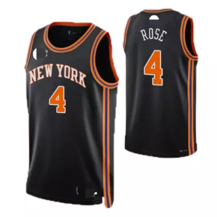 New York Knicks Derrick Rose #4 2021/22 Swingman Jersey Black - City Edition - uafactory