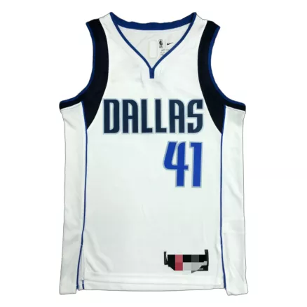 Dallas Mavericks Dirk Nowitzki #41 2021/22 Swingman Jersey White - Association Edition - uafactory